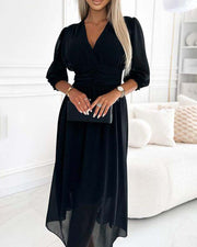 MIRA WAISTED MIDI DRESS