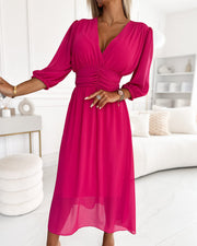 MIRA WAISTED MIDI DRESS